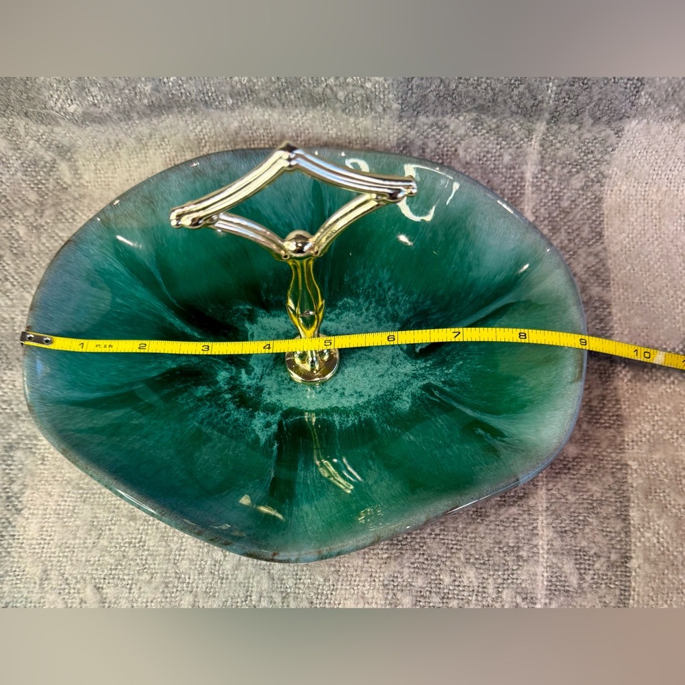 Vintage Blue Mountain Pottery Candy Serving Dish Blue/Green Drip Glaze - Picture 6 of 13